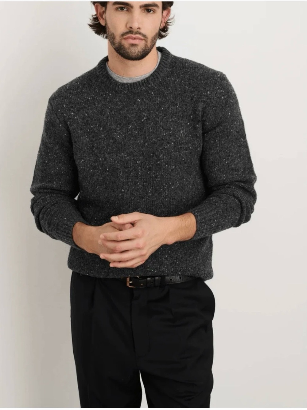 Alex Mill Donegal Crewneck Sweater in Charcoal size XL